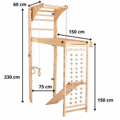 Indoor-Klettergerüst aus Holz 230 cm – weitere Produktansicht 2 – RINAGYM