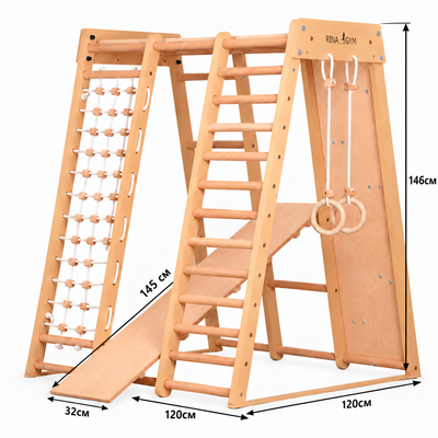 Multifunctioneel houten indoor klimtoestel – voor thuis & het gezin ( 3 )