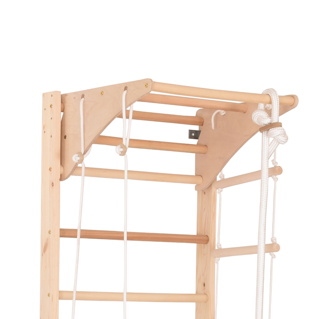 Sprossenwand Kombi 3 aus Holz mit Rutschbrett – weitere Produktansicht 6 – RINAGYM