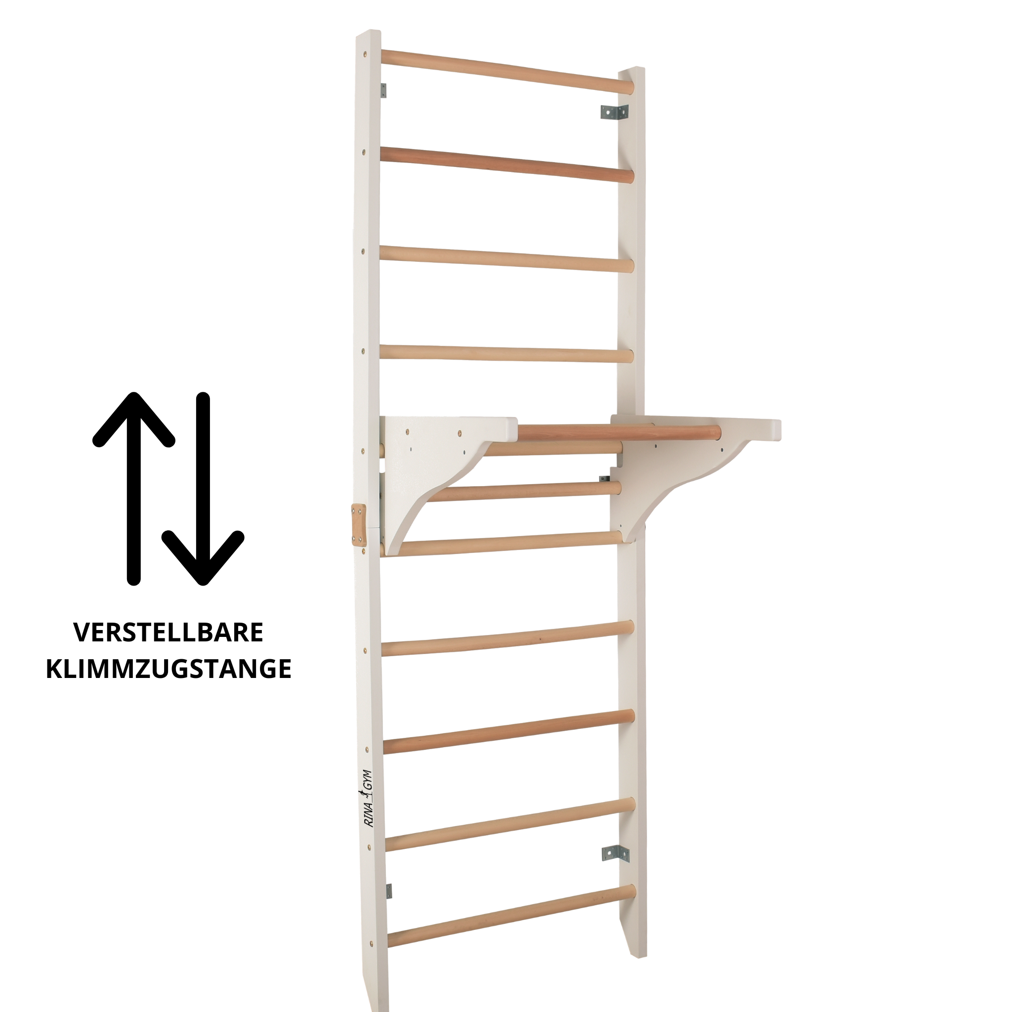 Sprossenwand mit Klimmzugstange & Dip-Barren – PRO PURE – weitere Produktansicht 5 – RINAGYM