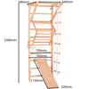 Sprossenwand Sport 3 aus Holz mit Rutschbrett – weitere Produktansicht 2 – RINAGYM
