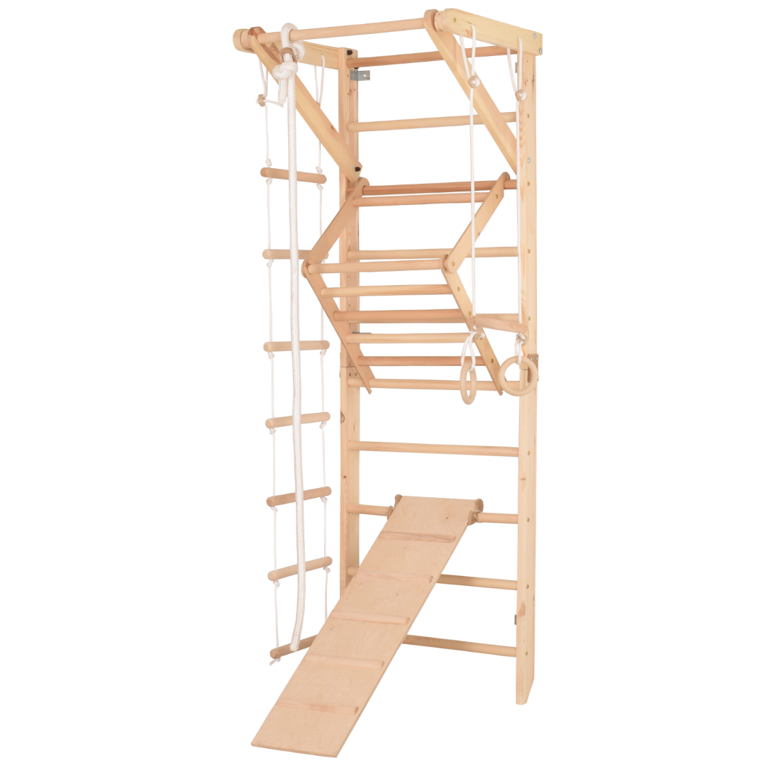 Sprossenwand Sport 3 aus Holz mit Rutschbrett – weitere Produktansicht 9 – RINAGYM