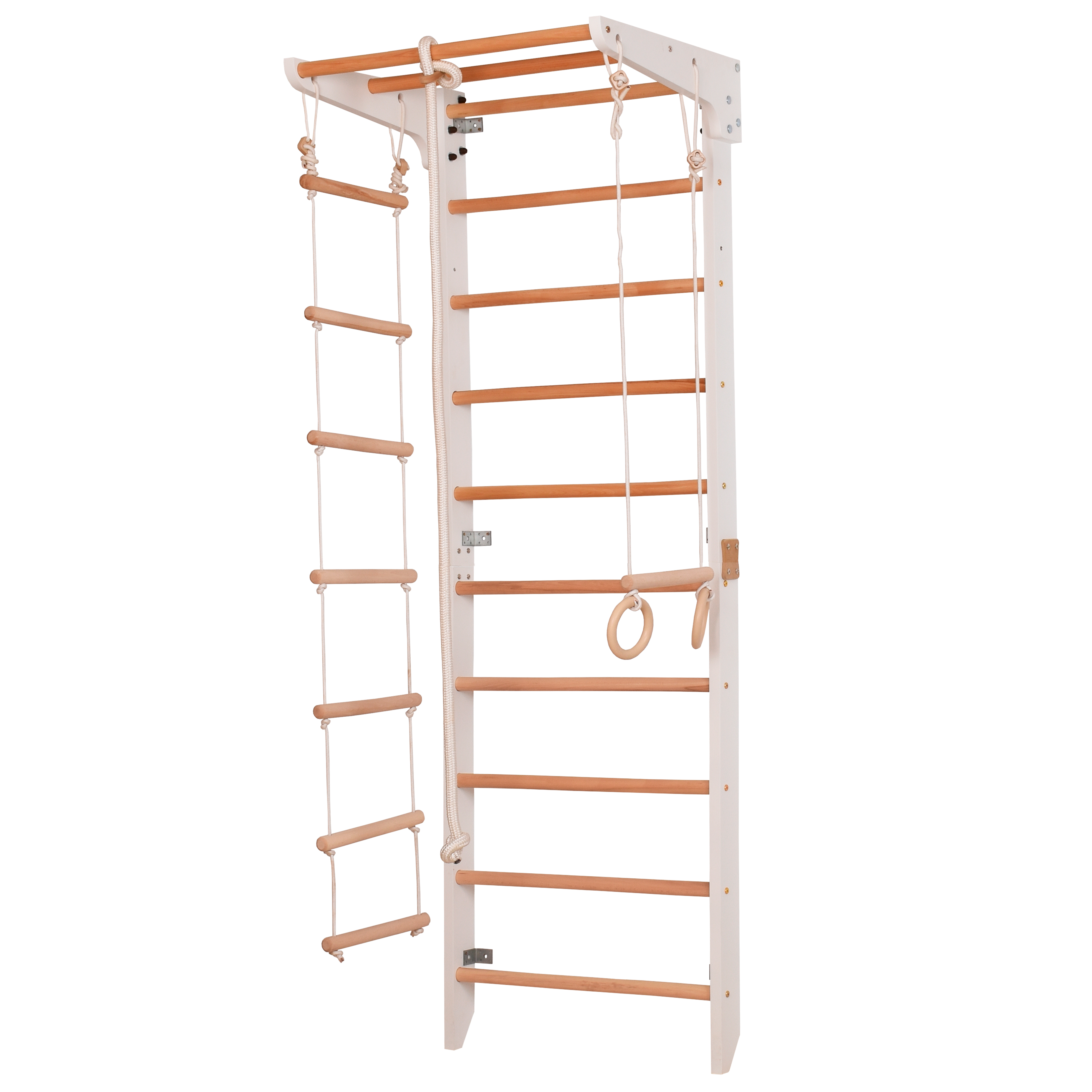 Sprossenwand Kinder 2 weiß mit Klimmzugstange – weitere Produktansicht 8 – RINAGYM
