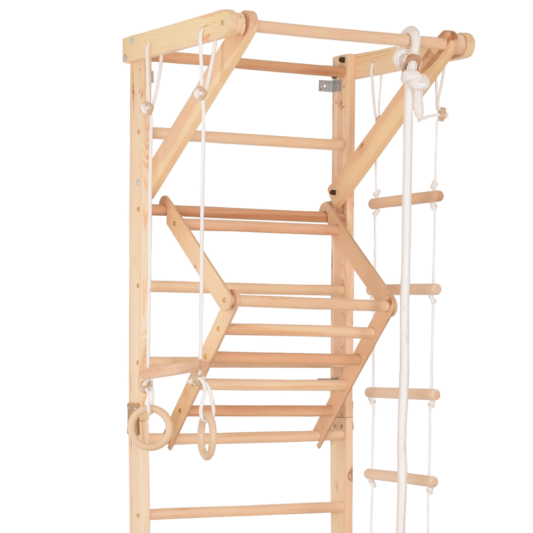 Sprossenwand Sport 3 aus Holz mit Rutschbrett – weitere Produktansicht 10 – RINAGYM