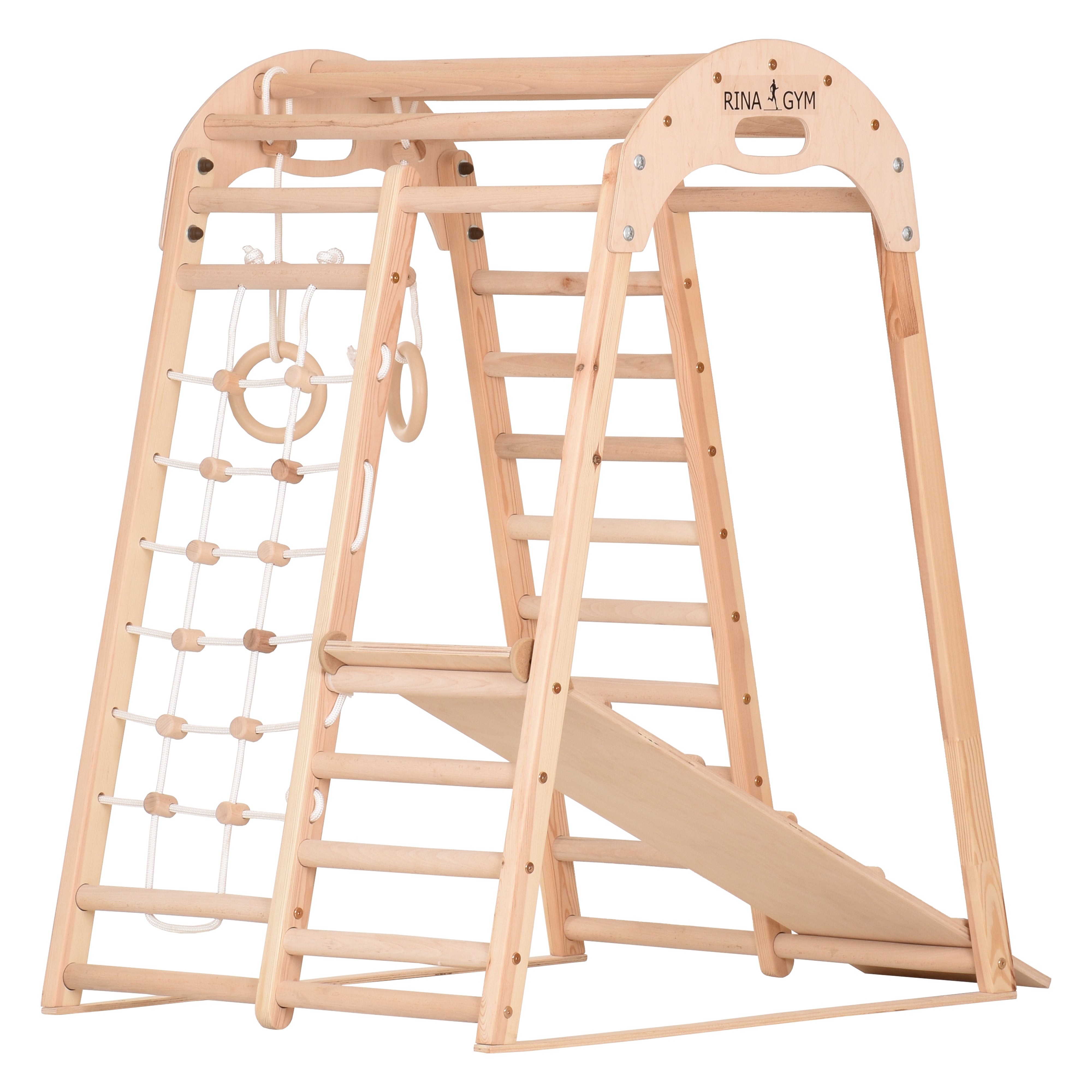 Indoor-Klettergerüst aus Naturholz – Produktansicht 4 – RINAGYM