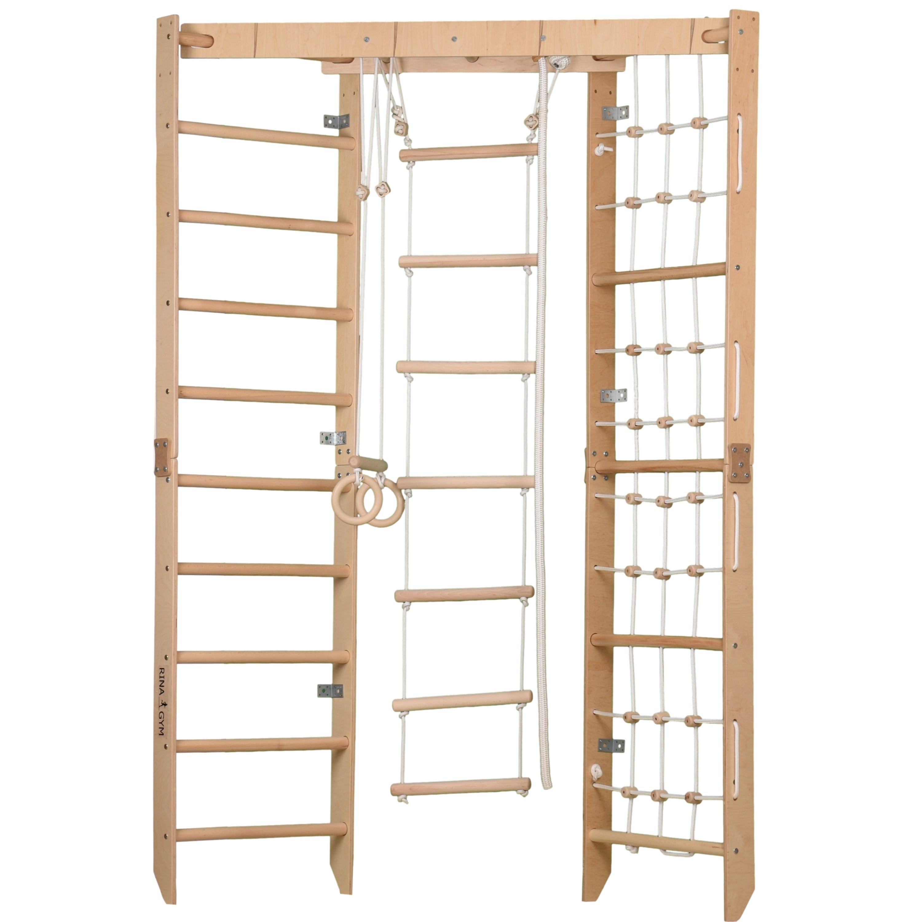 Indoor klimrek met wandrek, klimnet & hangladder – sporttoestel voor thuis voor het hele gezin, passend in elke kamer - SPR Corner Lack