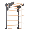 Sprossenwand STEEL KOM 2 Graphit mit Turnringen & Strickleiter – weitere Produktansicht 4 – RINAGYM