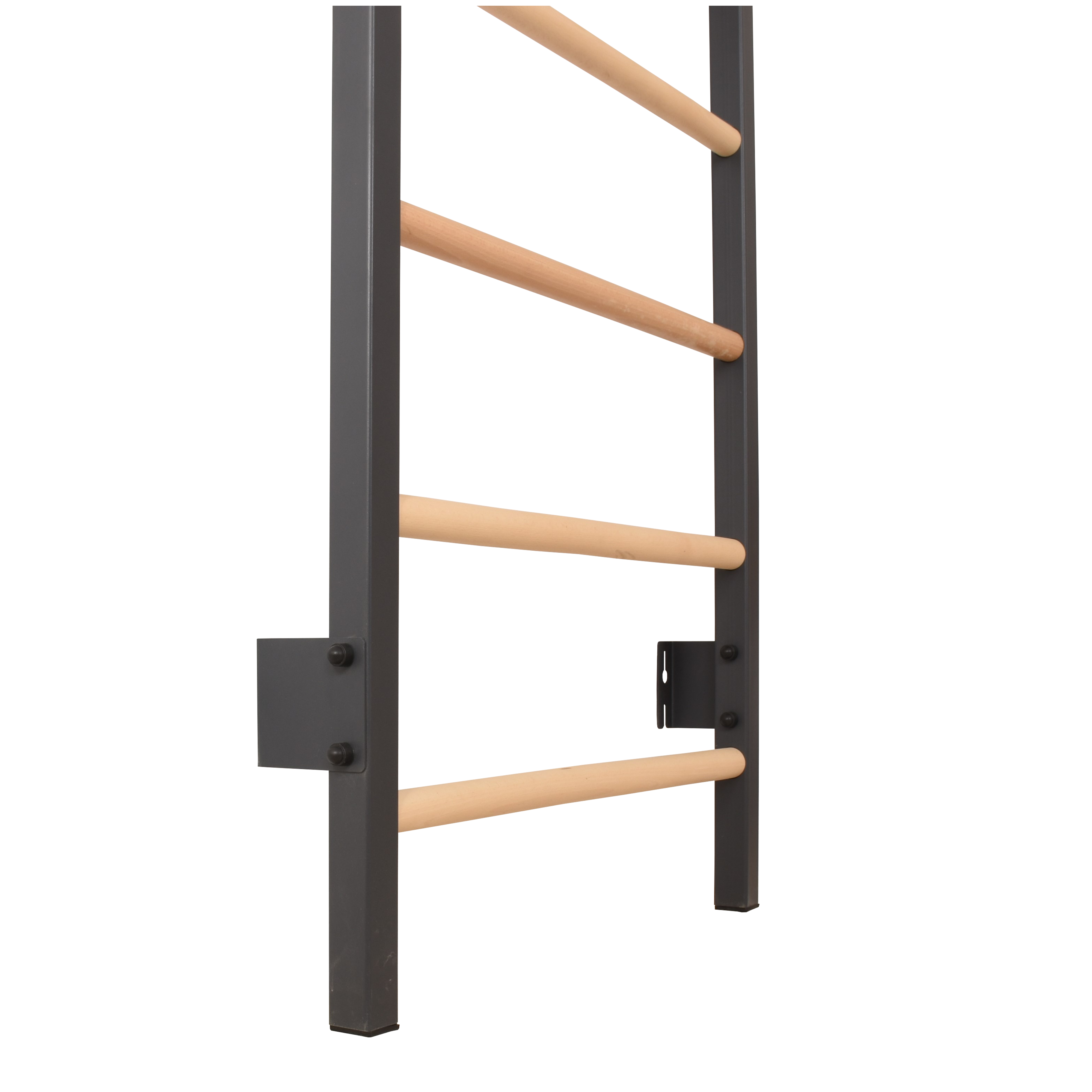 Sprossenwand aus Stahl und Buchenholz in Graphit – Produktansicht 1 – RINAGYM