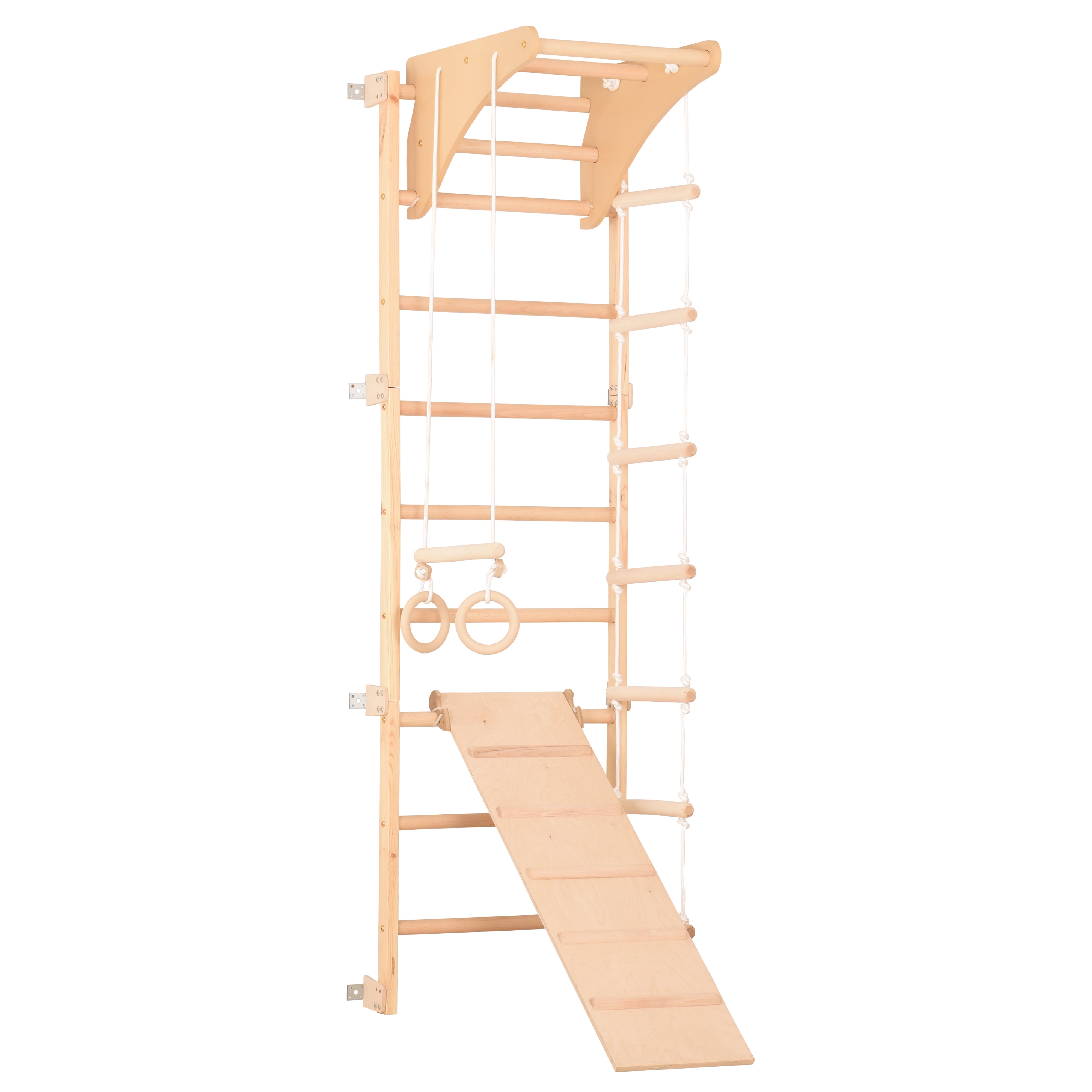 Sprossenwand Eco Pine mit Rutschbrett – weitere Produktansicht 10 – RINAGYM