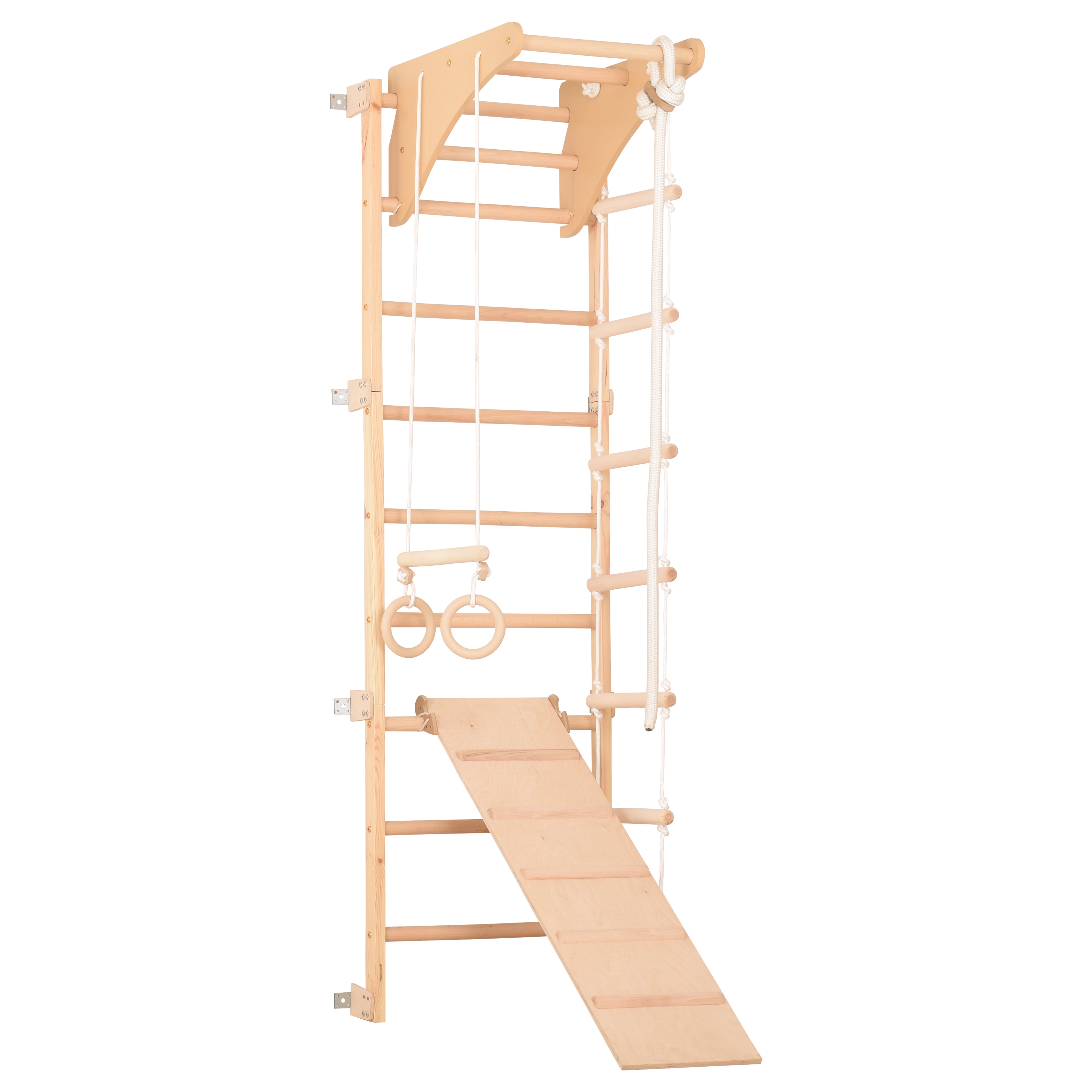 Sprossenwand Eco Pine mit Rutschbrett – RINAGYM