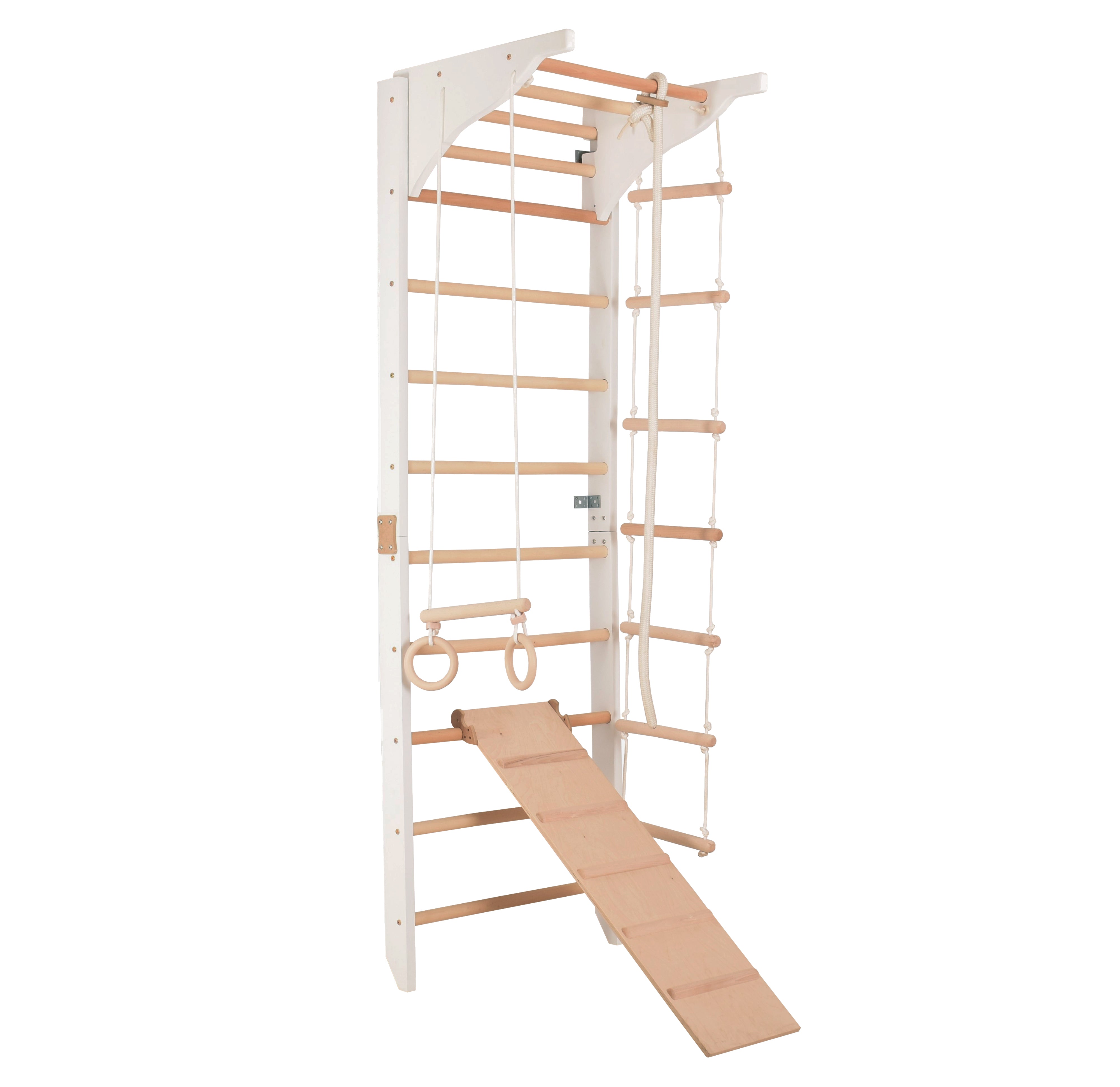 Sprossenwand PRO 3 weiß – Dip-Barren & Kletterrampe – weitere Produktansicht 11 – RINAGYM