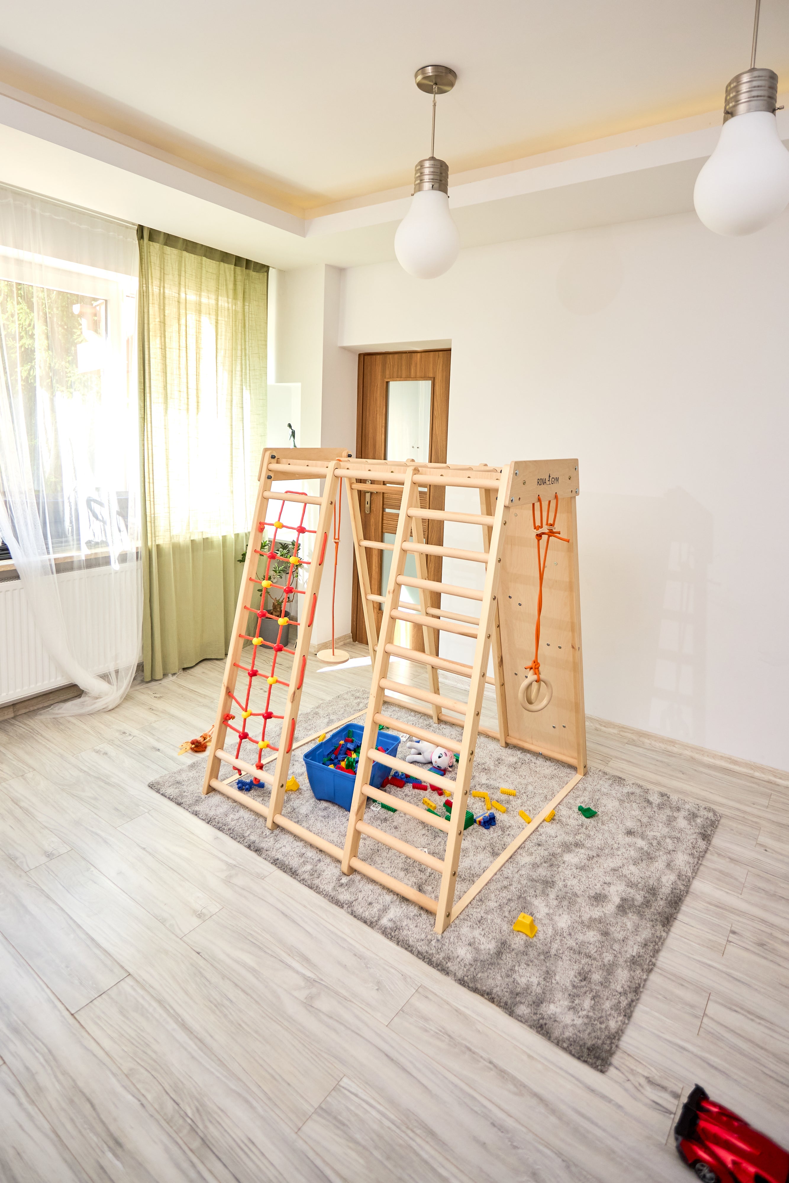 Indoor-Klettergerüst weiß 145 cm mit Netz – weitere Produktansicht 8 – RINAGYM
