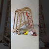 Compact indoor klimtoestel voor het hele gezin – wandrek, net & ringen – thuistraining (EN 913) (kid2nat)
