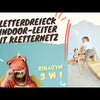 Indoor bewegingstoestel – klimdriehoek met klimrek, net en plank – draagvermogen 100 kg (Anet+slide)