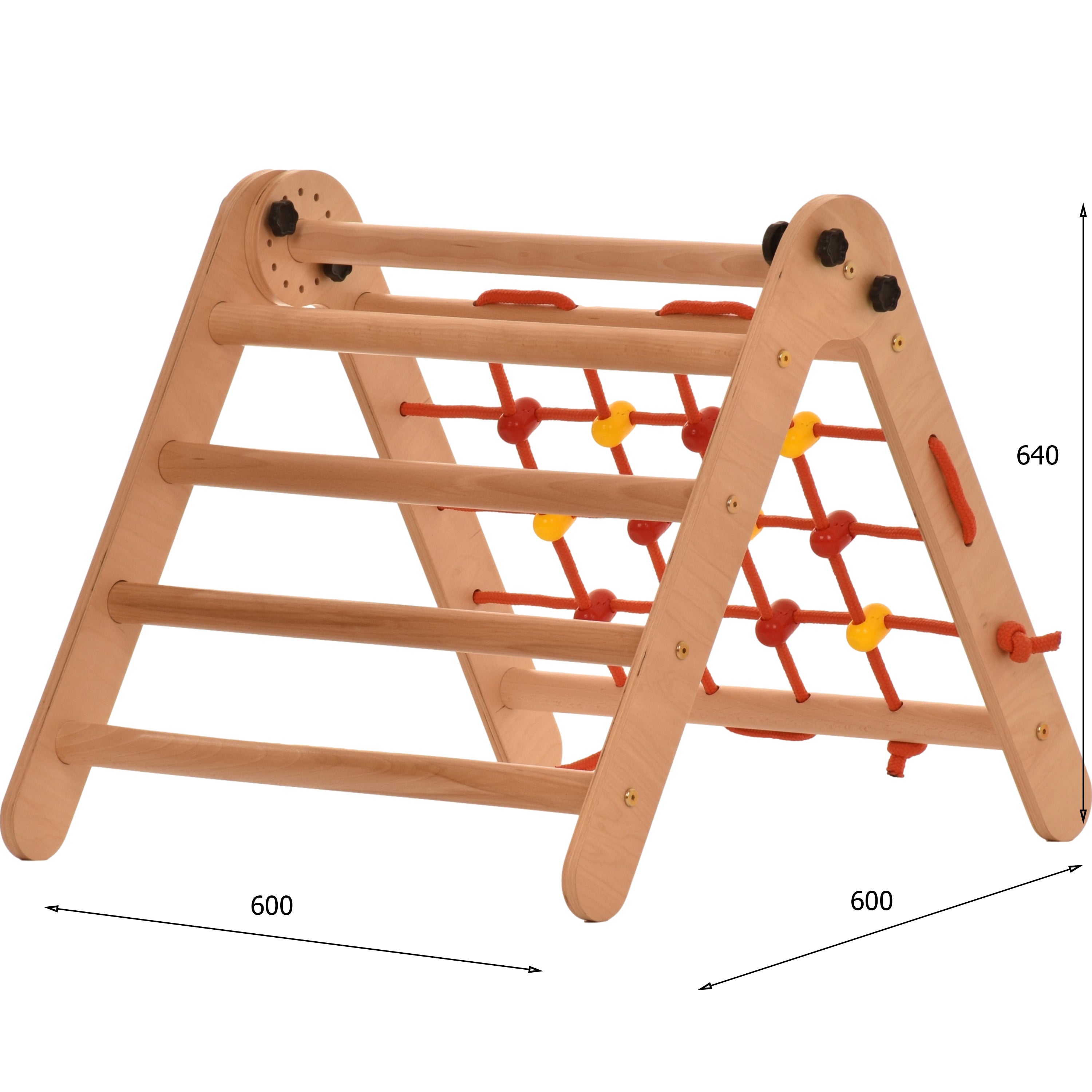 Kletterdreieck mit Netz Anet Natur – weitere Produktansicht 2 – RINAGYM
