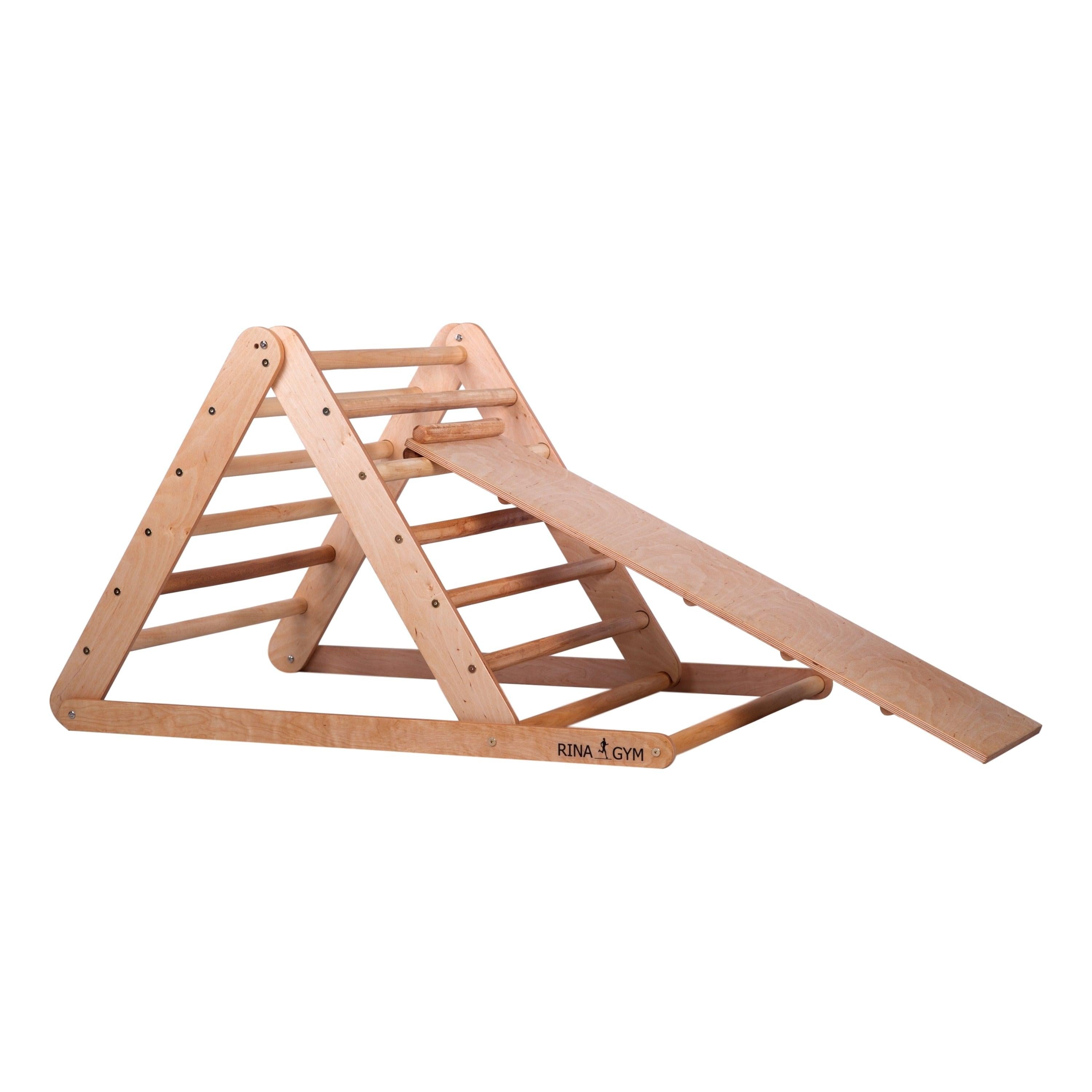 Kletterdreieck mit Rutsche Natur 80 cm – weitere Produktansicht 5 – RINAGYM