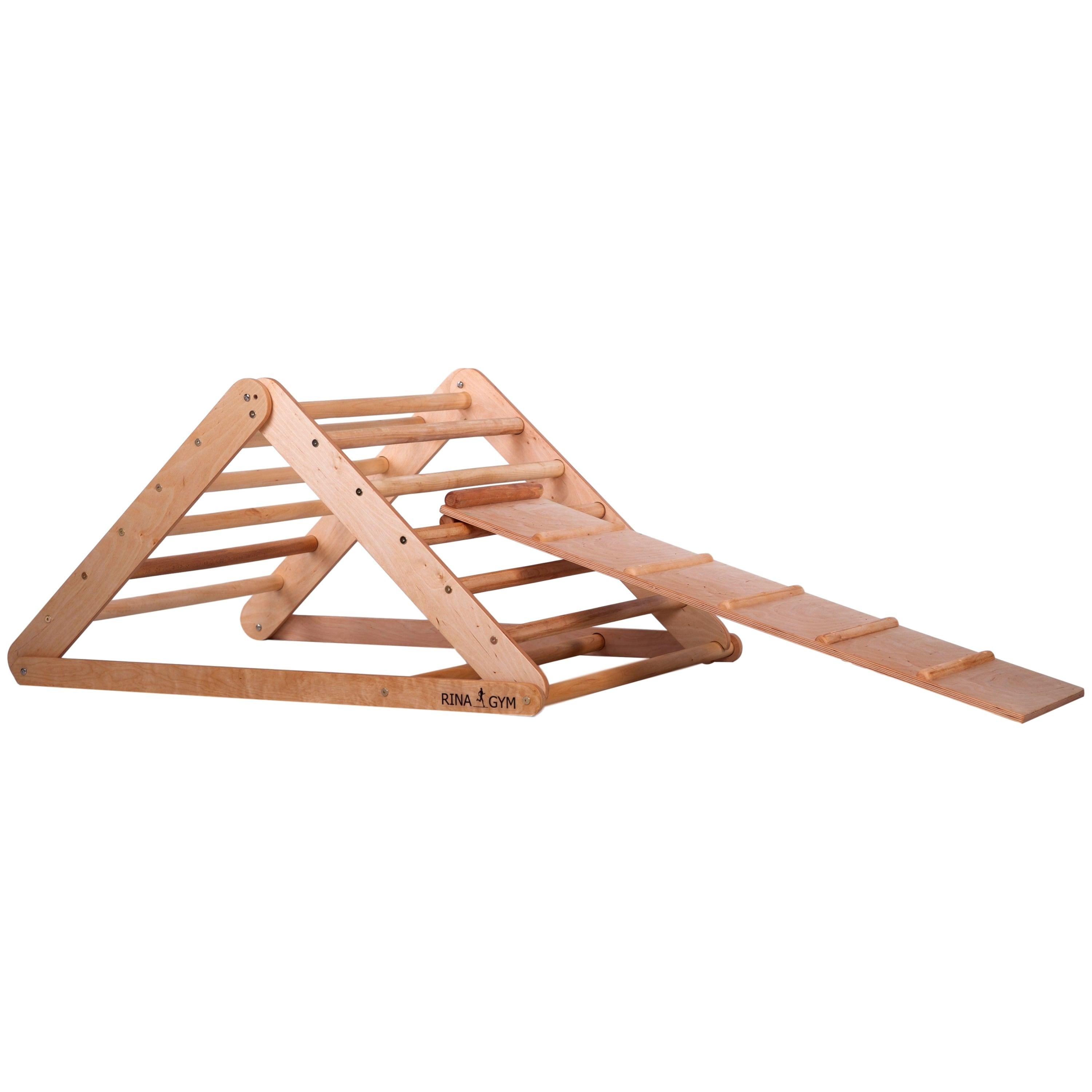 Kletterdreieck mit Rutsche Natur 80 cm – weitere Produktansicht 4 – RINAGYM