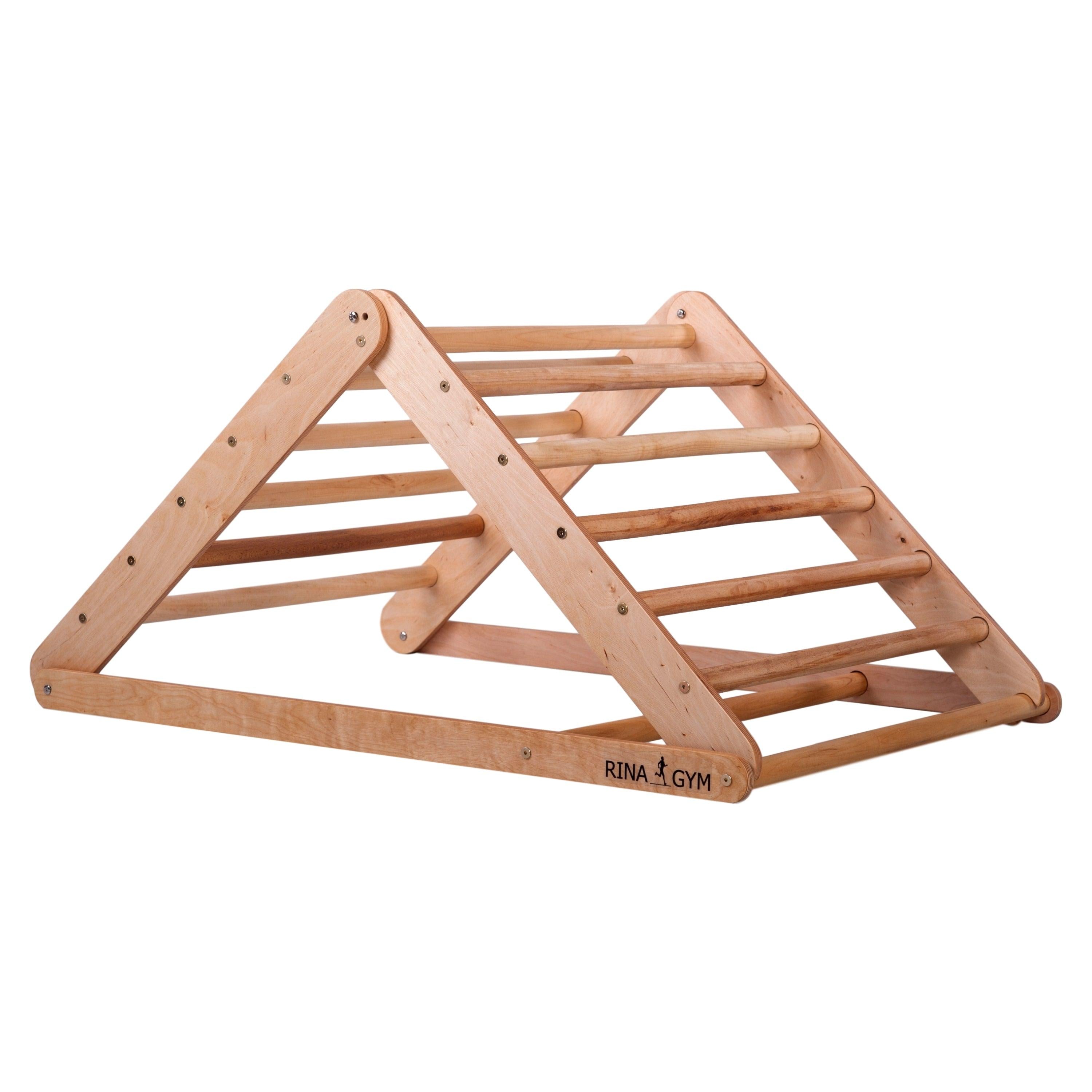 Kletterdreieck mit Rutsche Natur 80 cm – weitere Produktansicht 7 – RINAGYM