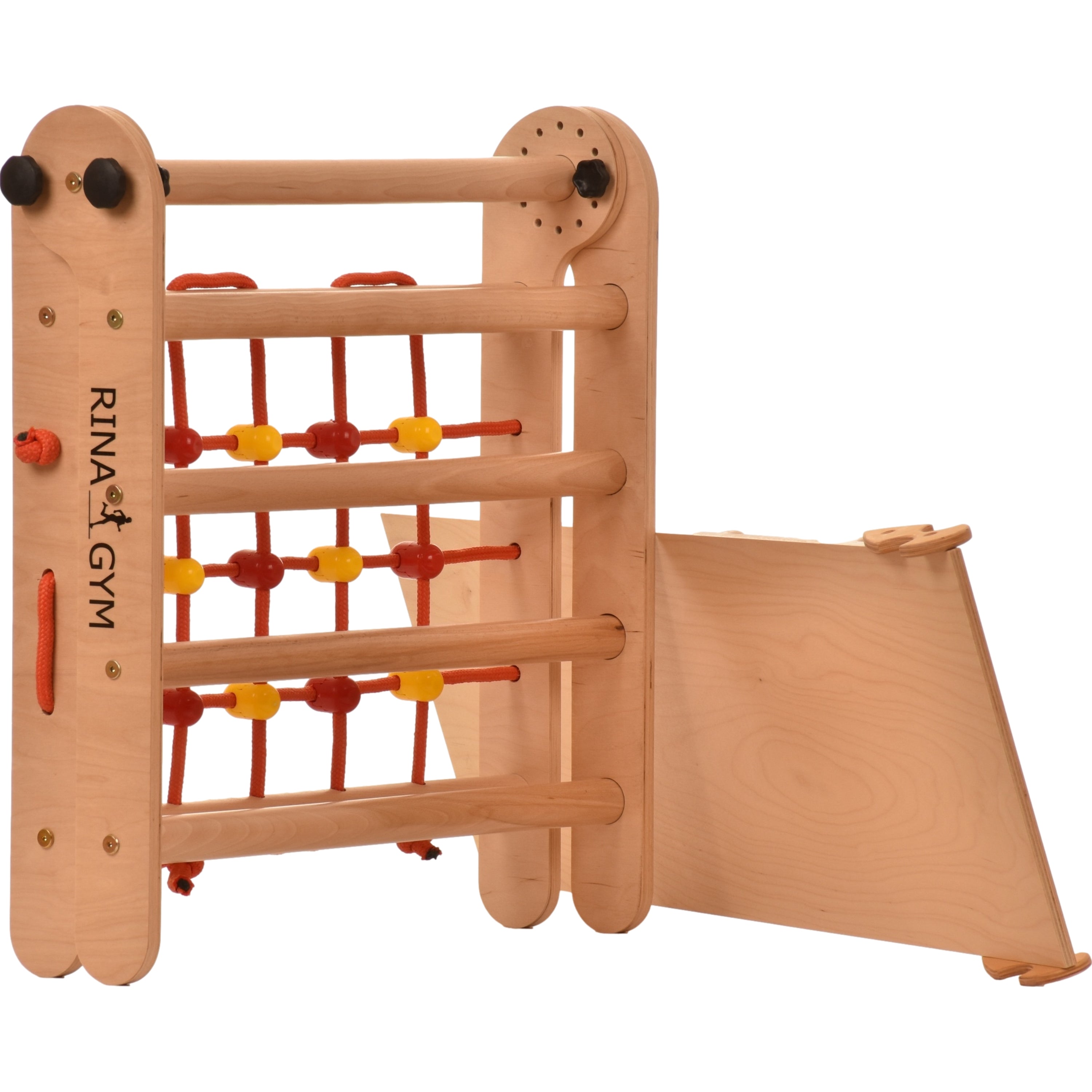 Kletterdreieck mit Netz & Rutschbrett Anet Natur – weitere Produktansicht 11 – RINAGYM