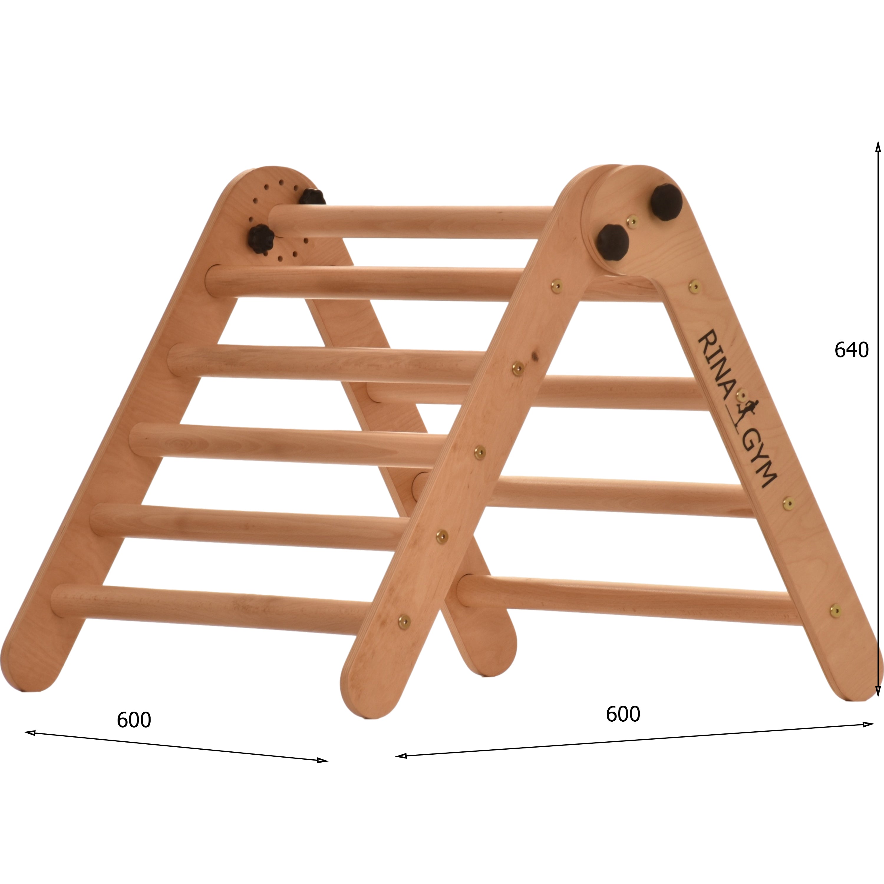 Kletterdreieck aus Holz A Natur – weitere Produktansicht 2 – RINAGYM