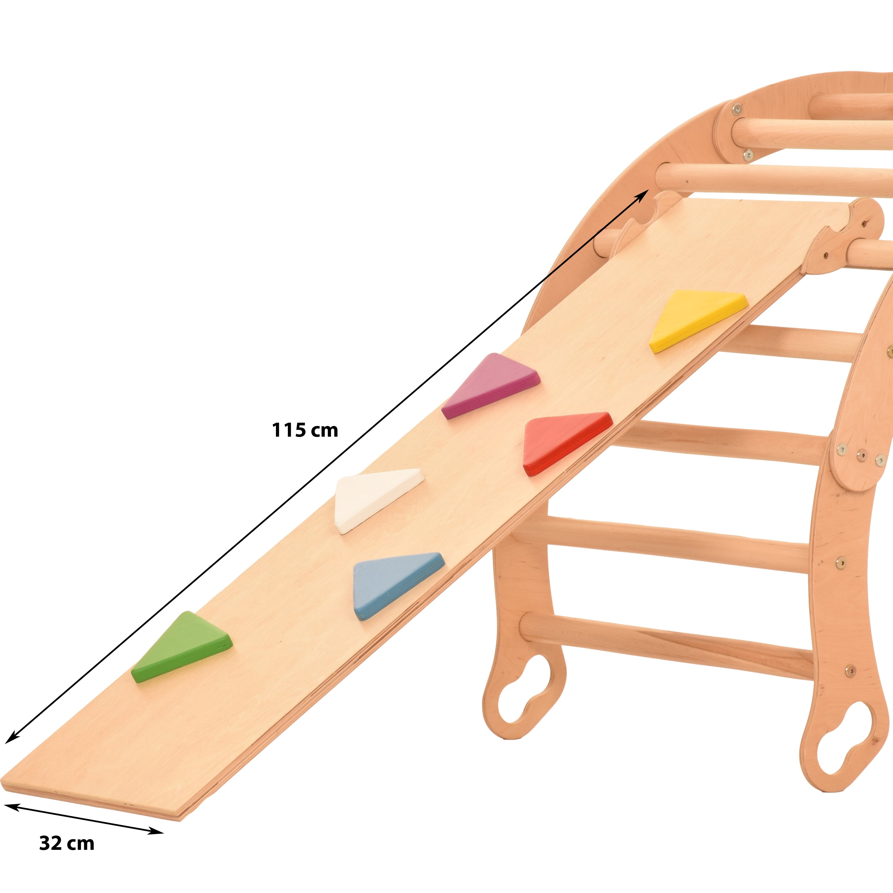 Rutschbrett & Hühnerleiter 115 cm Dreiecke – weitere Produktansicht 2 – RINAGYM
