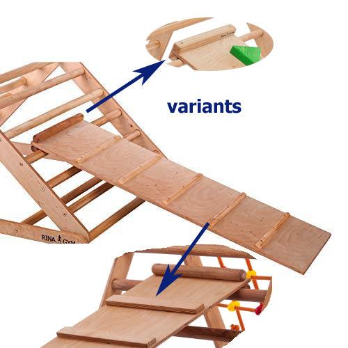 Kletterdreieck mit Rutsche Natur 115 cm – weitere Produktansicht 4 – RINAGYM